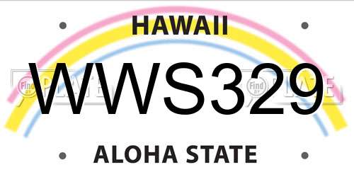 WWS329 Hawaii License Plate