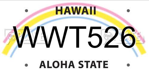 WWT526 Hawaii License Plate