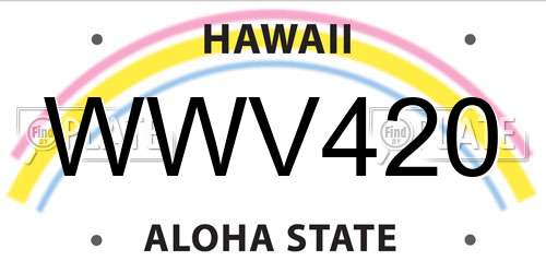 WWV420 Hawaii License Plate
