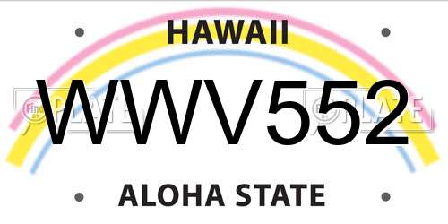 WWV552 Hawaii License Plate