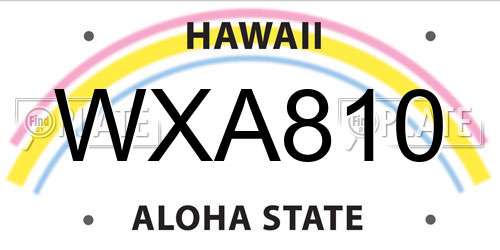 WXA810 Hawaii License Plate
