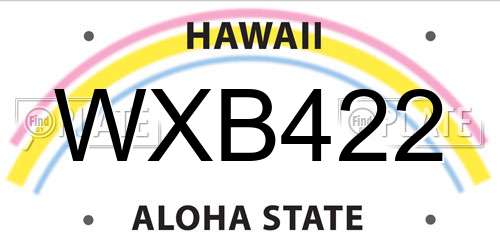 WXB422 Hawaii License Plate