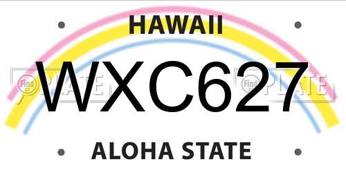WXC627 Hawaii License Plate
