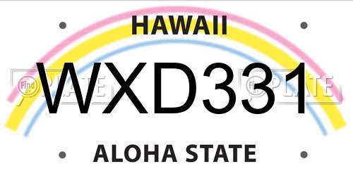 WXD331 Hawaii License Plate