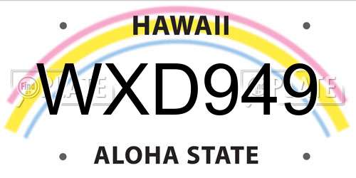 WXD949 Hawaii License Plate