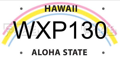 WXP130 Hawaii License Plate