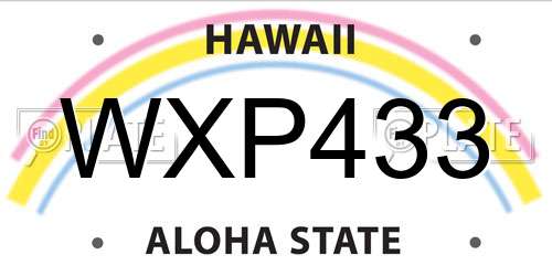 WXP433 Hawaii License Plate