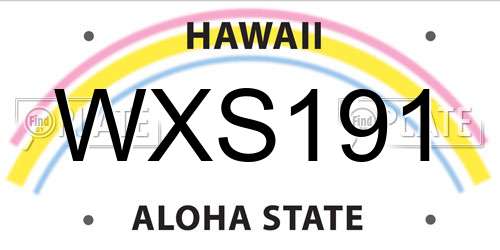 WXS191 Hawaii License Plate