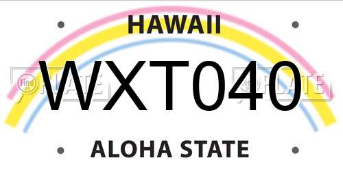WXT040 Hawaii License Plate