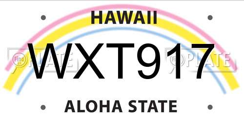 WXT917 Hawaii License Plate