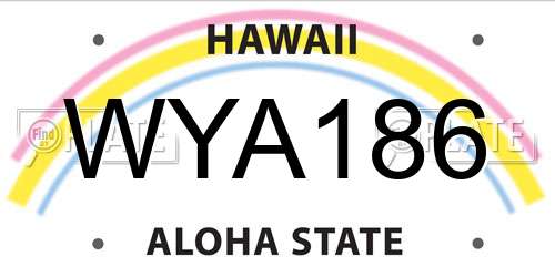 WYA186 Hawaii License Plate