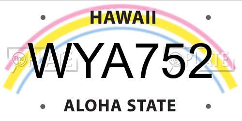 WYA752 Hawaii License Plate