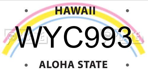 WYC993 Hawaii License Plate