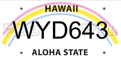 WYD643 Hawaii License Plate