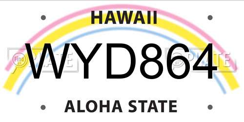 WYD864 Hawaii License Plate