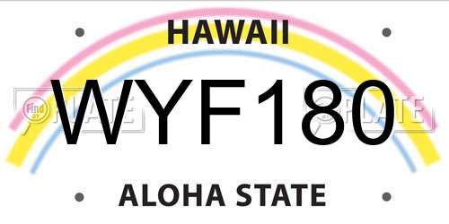 WYF180 Hawaii License Plate