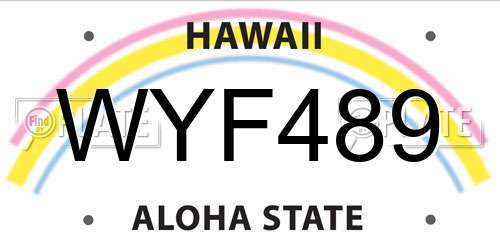 WYF489 Hawaii License Plate