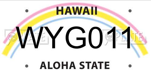 WYG011 Hawaii License Plate