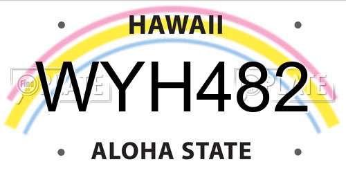 WYH482 Hawaii License Plate