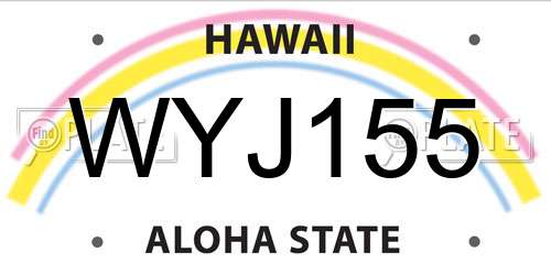 WYJ155 Hawaii License Plate