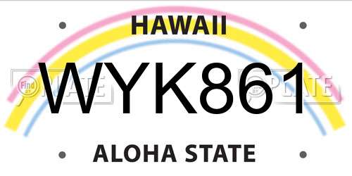 WYK861 Hawaii License Plate