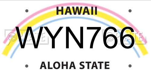 WYN766 Hawaii License Plate