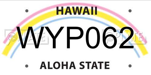 WYP062 Hawaii License Plate