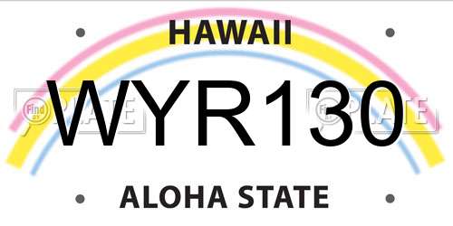 WYR130 Hawaii License Plate