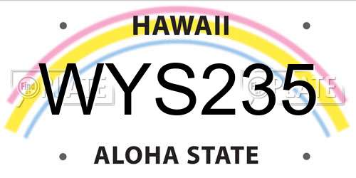 WYS235 Hawaii License Plate