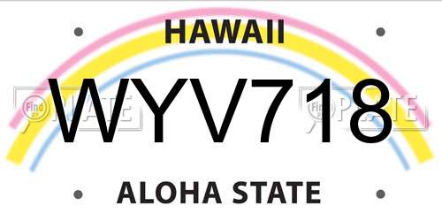 WYV718 Hawaii License Plate