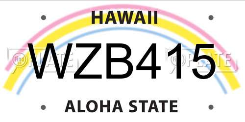 WZB415 Hawaii License Plate