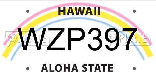 WZP397 Hawaii License Plate