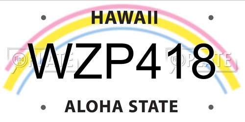 WZP418 Hawaii License Plate