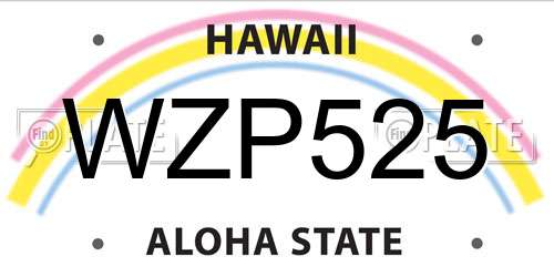 WZP525 Hawaii License Plate