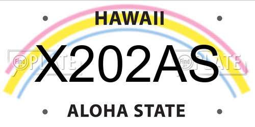 X202AS Hawaii License Plate