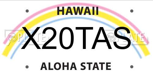 X20TAS Hawaii License Plate