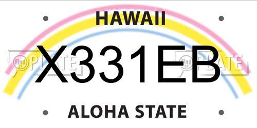 X331EB Hawaii License Plate