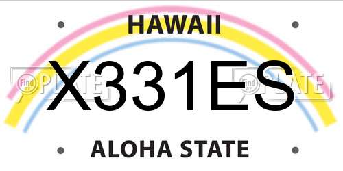 X331ES Hawaii License Plate