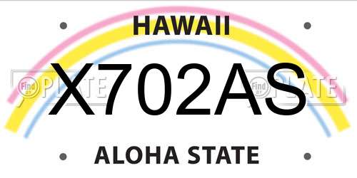 X702AS Hawaii License Plate