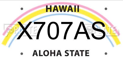 X707AS Hawaii License Plate