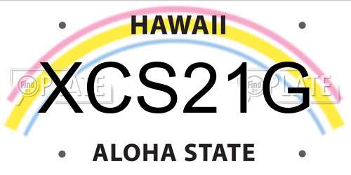 XCS21G Hawaii License Plate