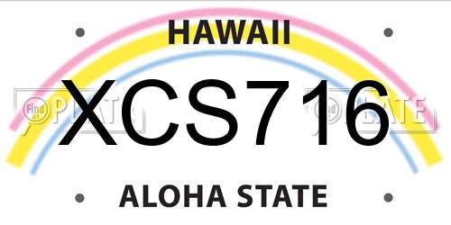 XCS716 Hawaii License Plate