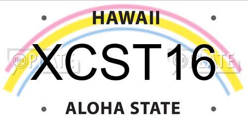 XCST16 Hawaii License Plate