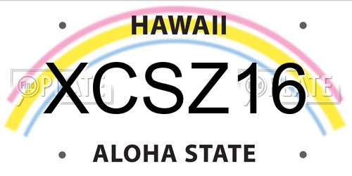 XCSZ16 Hawaii License Plate