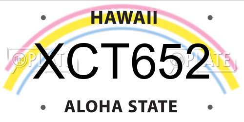 XCT652 Hawaii License Plate