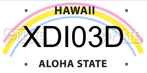 XDI03D Hawaii License Plate