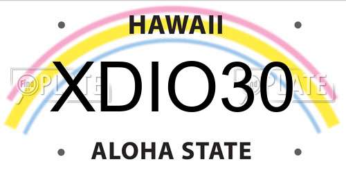XDIO30 Hawaii License Plate