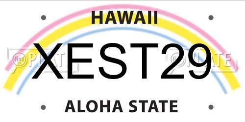 XEST29 Hawaii License Plate
