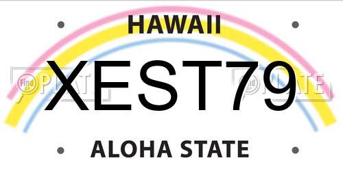 XEST79 Hawaii License Plate
