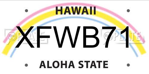XFWB71 Hawaii License Plate